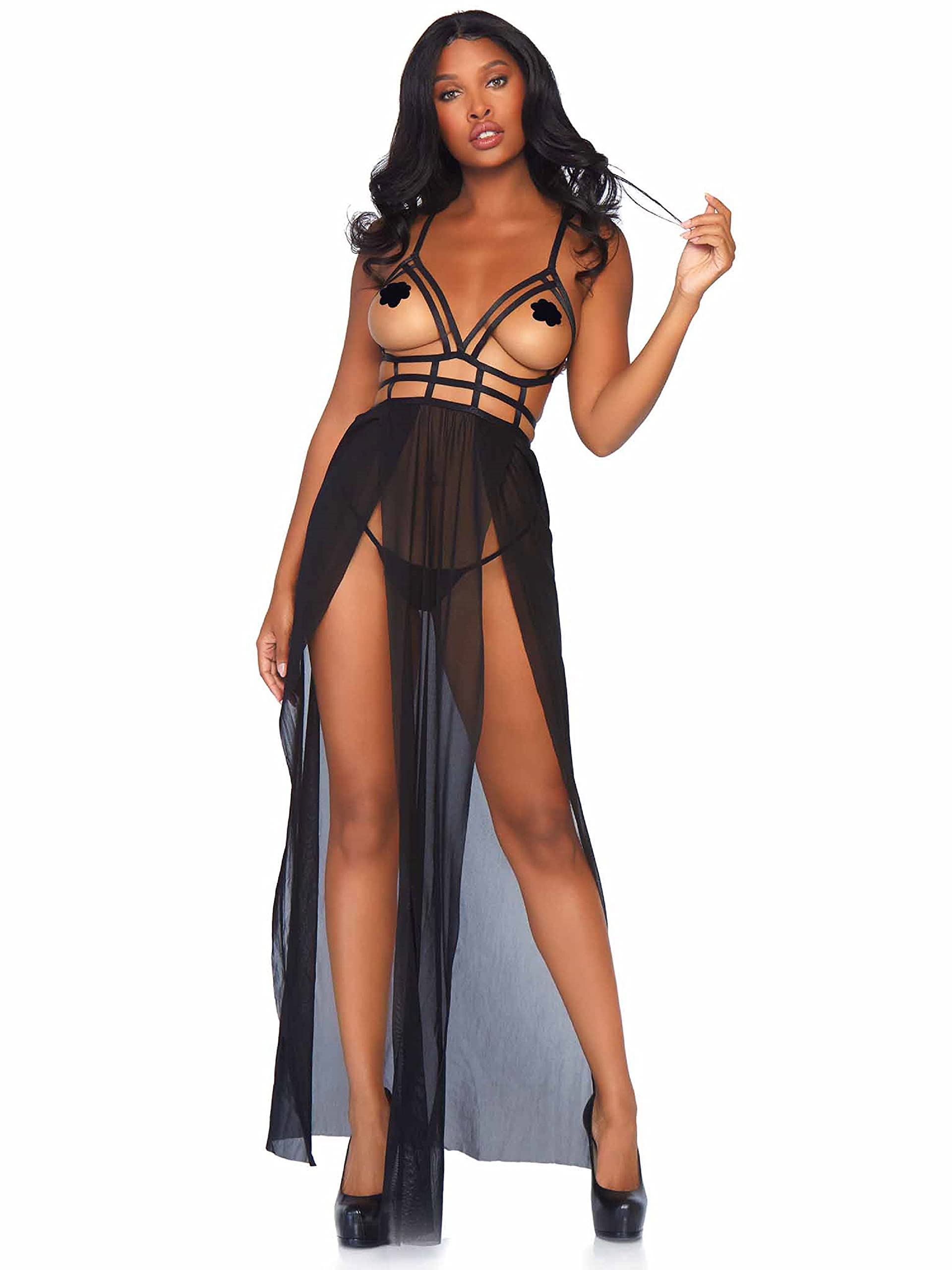 LEG AVENUE DRESSES/VESTIDOS Ropa Interior Erótica De Cuero Y Látex para Mujer Sexo Y Sensualidad Adulto Unisex Set di Biancheria Intima, Multicolor, S/M Donna