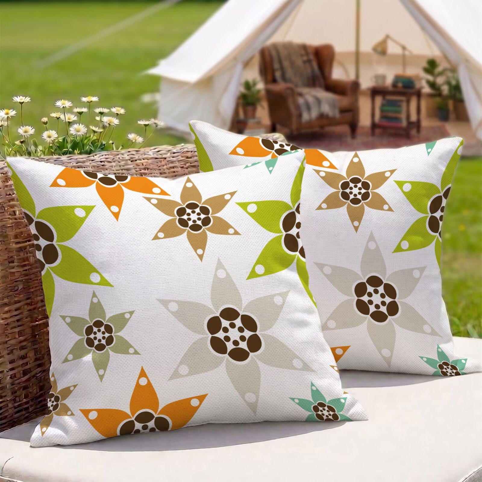 Housses Coussin de Jardin Vert & Fleur Pour Aménager Votre Terrasse et Balcon