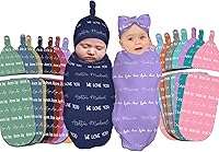 Vista 22 de Sweewind Mantas de bebé con nombre – Mantas personalizadas para recién nacidos para bebés niñas y niños – Regalos personalizados para bebés (iconos)