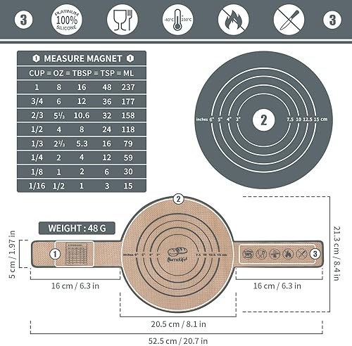 Miniatura 2 de Juego de 2 fundas de silicona para horno holandés, reutilizables, antiadherentes, de silicona, para hornear, con asas largas, masa transferible