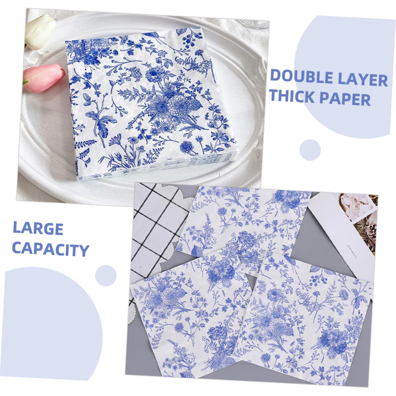 2 Series Servilleta Azul Y Servilletas Servilletas Azules Y De Despedida De Soltera De Postre Boda Papel 100 Piezas*2