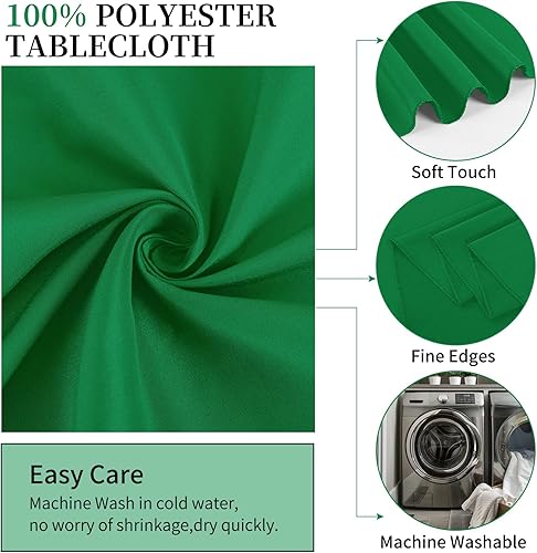 Miniatura 274 de Paquete de 10 manteles redondos de 120 pulgadas, mantel de poliéster blanco para mesa redonda, resistente a las manchas y a las arrugas, mantel