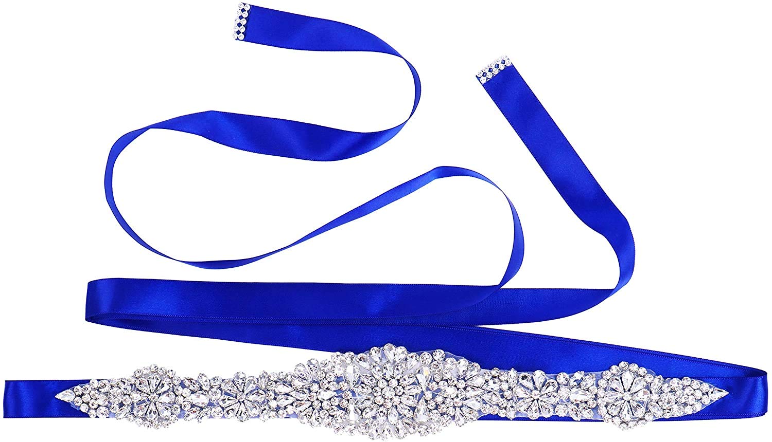 Ulalaza Women's Xw51navy Prom Evening Dress Decorative Waistband Bridal Crystal Sashes Wedding Belt Sash With Rhinestones