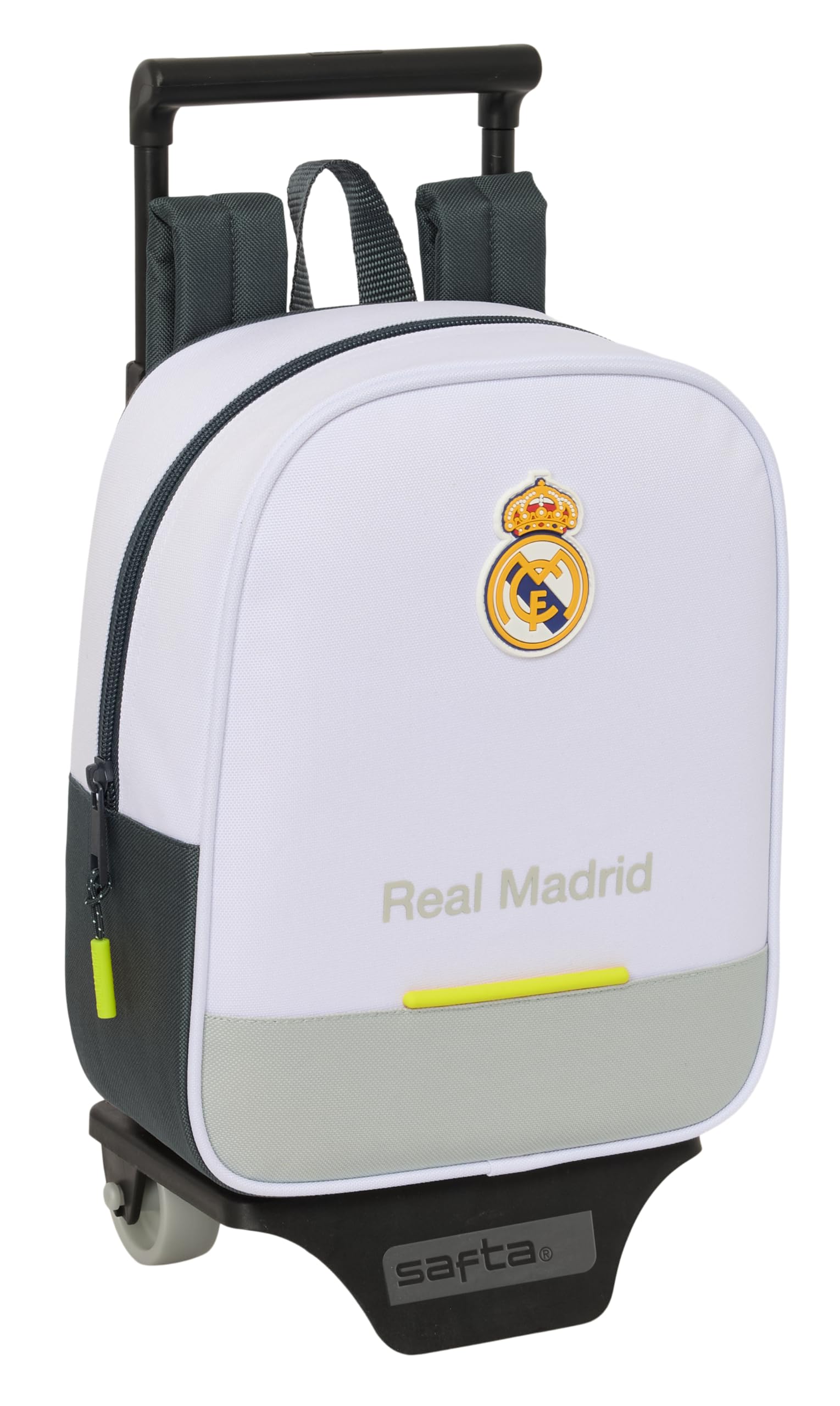 Safta Real Madrid EQUIPACIÓN 25/26 – Nursery Backpack with Trolley, Ideal for Children of Different Ages, Comfortable and Versatile, Quality and Resistance, 22 x 10 x 27 cm, white, M, Casual