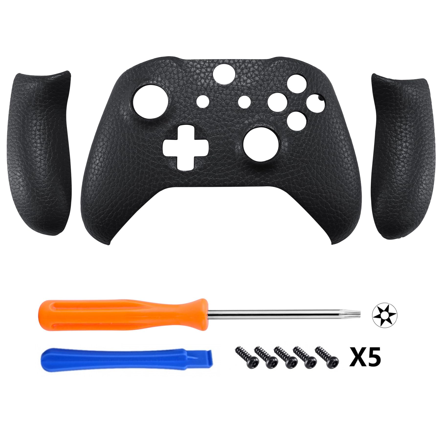 eXtremeRate Carcasa para Xbox One X S Funda Delantera con Agarre Izquierdo Derecho Protectora de la Placa Cubierta Antideslizante Asa Mango para Xbox One S/X Mando-Model 1708(Azul Violeta) - 3