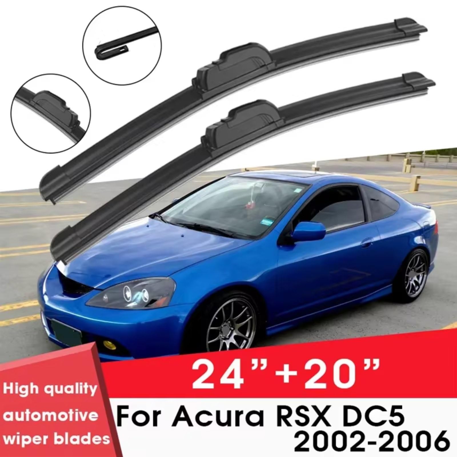 Lamette Tergi Compatibile Con Acura Per RSX DC5 2002 2003 2004 2005 2006 24"+20" Parabrezza Parabrezza Pulizia Gomma Silicone Tergicristalli Accessori Tergicristalli