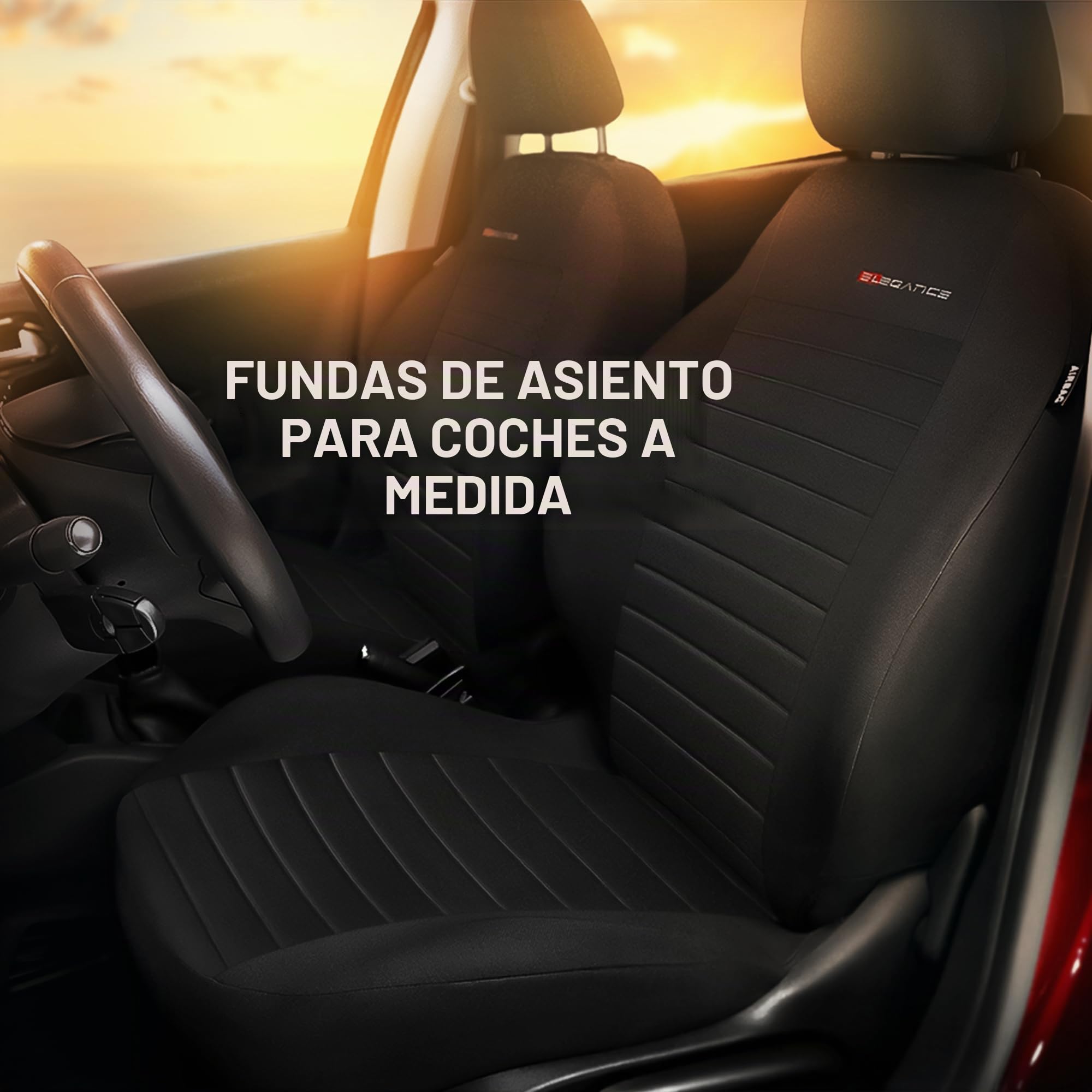 MOTOS Fundas Asientos Coche para Renault Scenic III 2009-2016 Funda Asiento Coche Delantero con Sistema de Airbag Activo, Ajuste, Material de Tres Capas, Aspecto Elegante, Aplicación Versátil