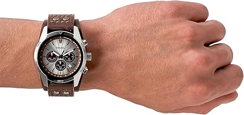 Miniatura 4 de Fossil Reloj de cuarzo Coachman de acero inoxidable y cuero casual para hombre Casual