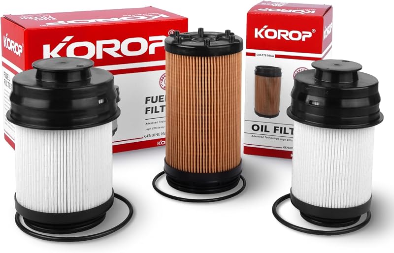Kit de Filtros de Combustível e Óleo KOROP para Cummins 6.7L – Ram 2500, 3500, 4500 e 5500 2025-2026