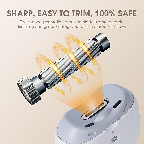 Miniatura 2 de Cortauñas eléctrico para recortadora de uñas de bebé, 2 en 1, cortaúñas eléctrico automático con luz LED, recargable por USB y 2 velocidades,