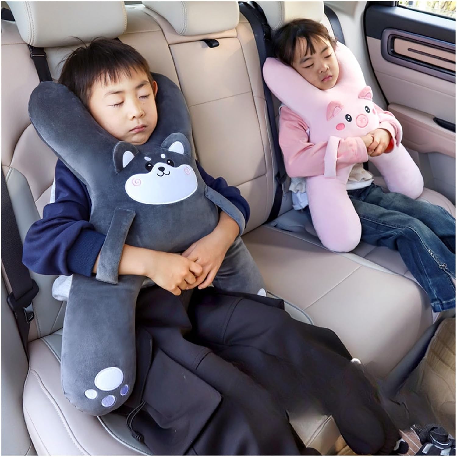 2026 Car Fit for Seat Neck Pillow for Kids Sleep Support intercep Head Leaning Headrest for(White)