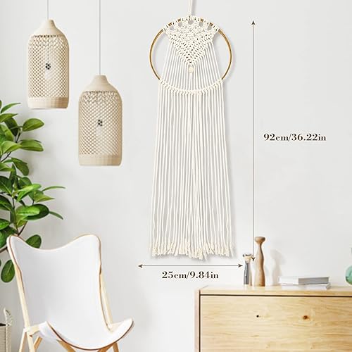 Miniatura 2 de DreamdaMoonnly macramé colgante de pared estilo bohemio atrapasueños decoración de pared borlas grandes hechas a mano tapiz tejido bohemio