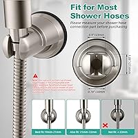 Vista 3 de Hibbent Soporte de cabezal de ducha con ventosa al vacío, soporte de cabezal de ducha extraíble, soporte de pared ajustable en altura ajustable