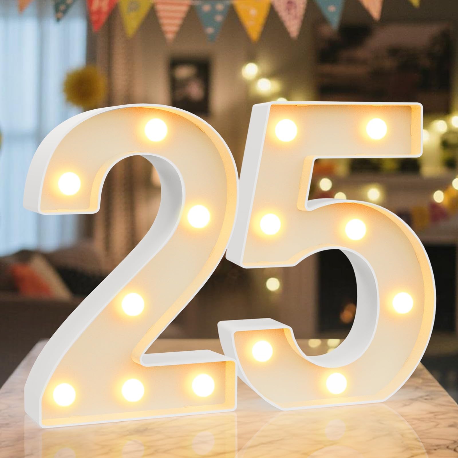 Ledido LED Light Up Marquee Numbers Sign - Cool & Warm Light up Numbers for 40th Birthday Decorations, LED Number Lights for Wedding Anniversary Grad Home Bedroom Table Wall Party Decor, Number 40 — view 38