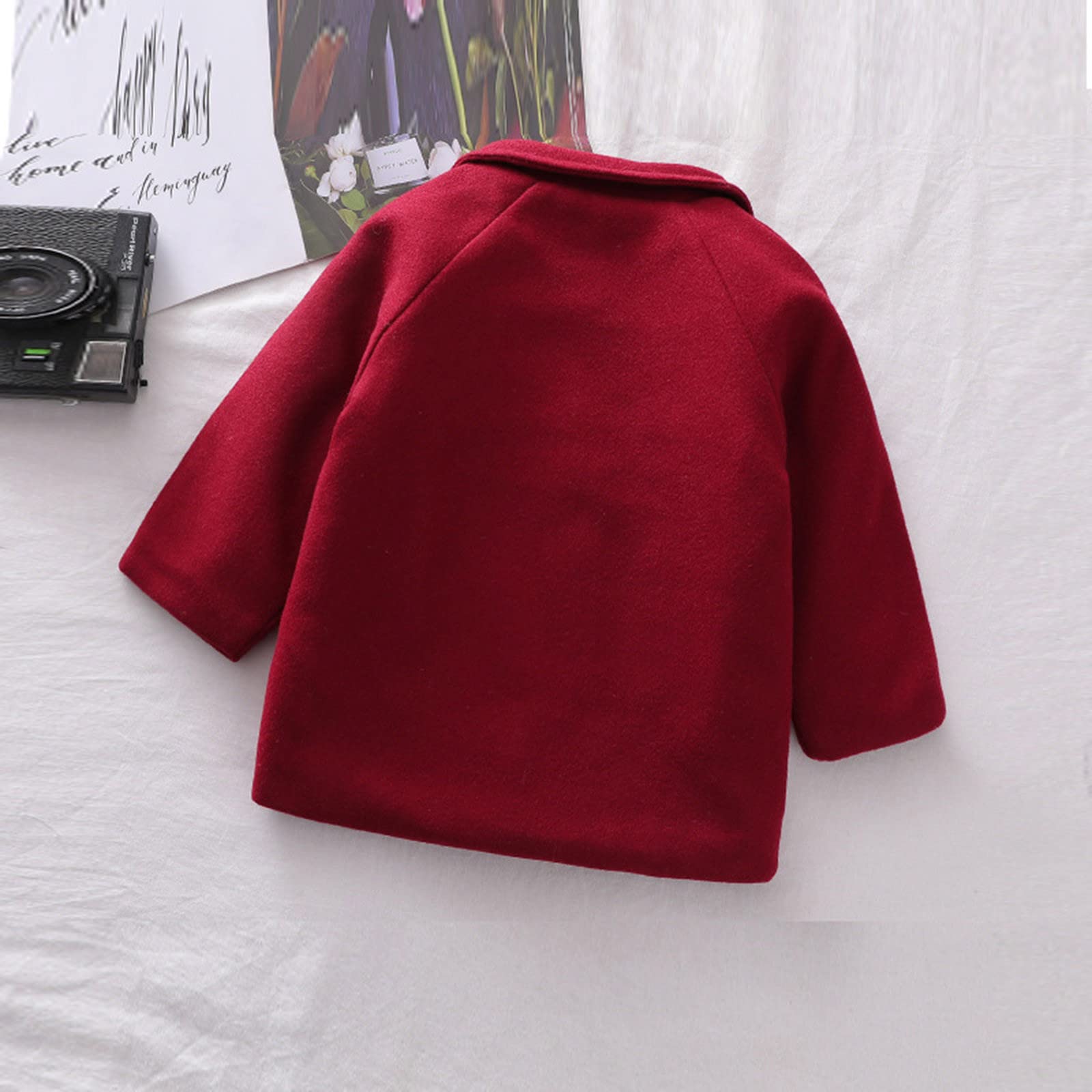 Trench invernale per bambini per ragazzi e ragazze casual classico con colletto dentellato giacca per bambini confortevole morbido caldo capispalla tinta unita peacoat plaid