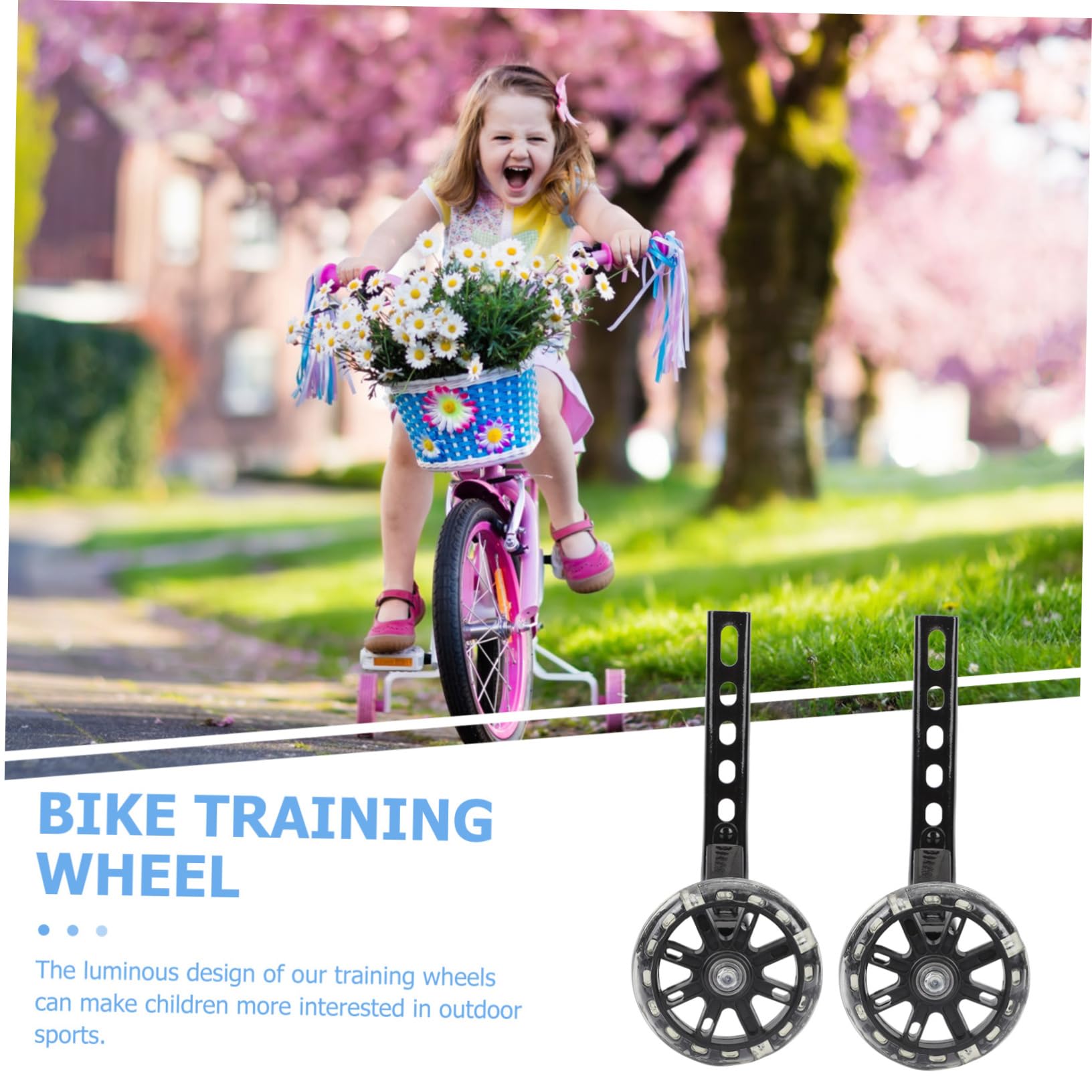 VANZACK 2piezas Ruedines De Bicicleta para Ruedas De Brillantes Compatibles Bicicletas De Instalación Rápida y Resistente para Aprendizaje y Seguridad Infantil