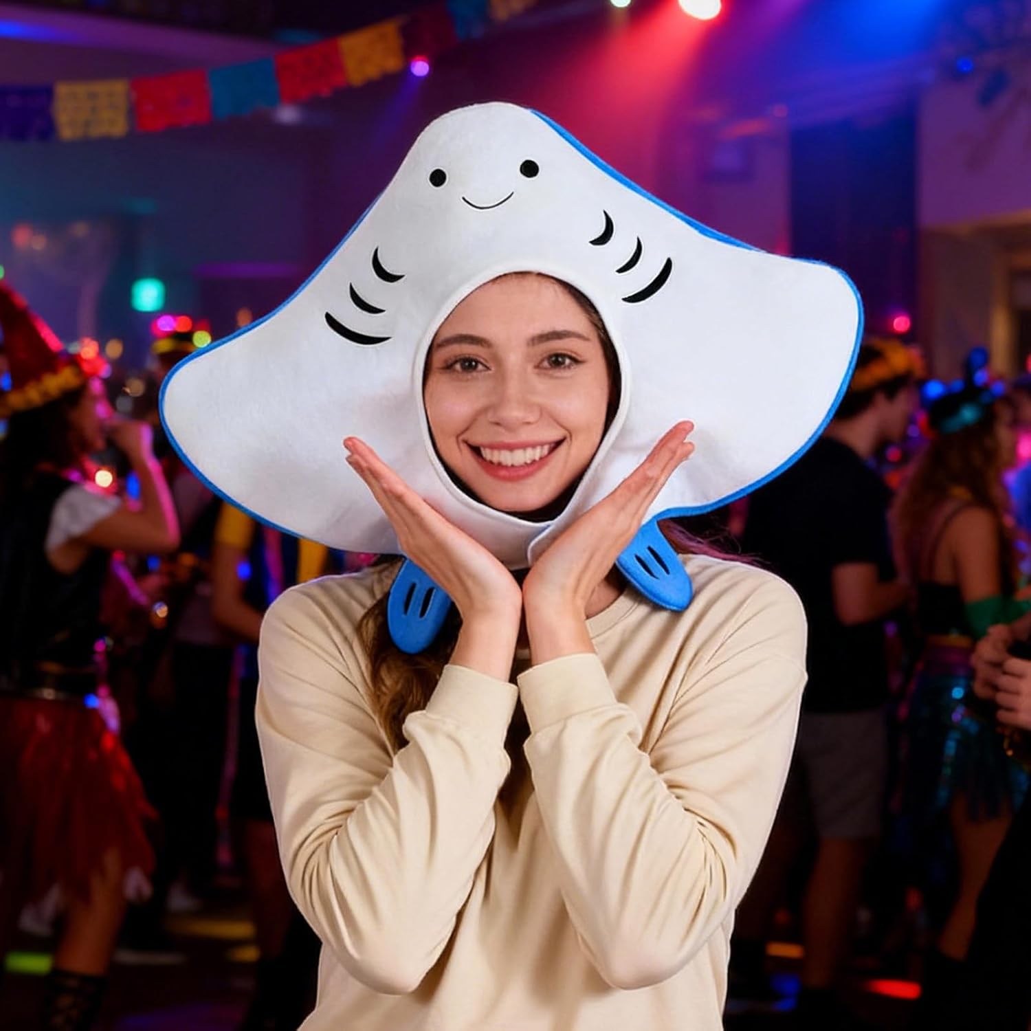 Devil Fish Hat,Cute cartoon style,Marine animal role-playing headwear,Ocean Animal Role Playing Theme Party props - Image 5