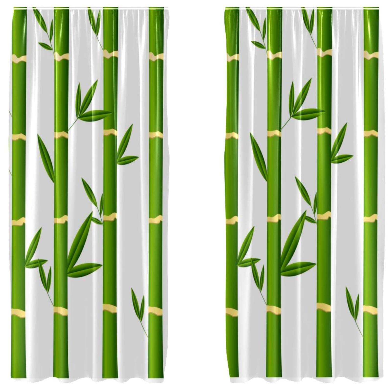 Cortinas opacas de microfibra de bambú (55 x 84 pulgadas), juego de 2 paneles aislantes