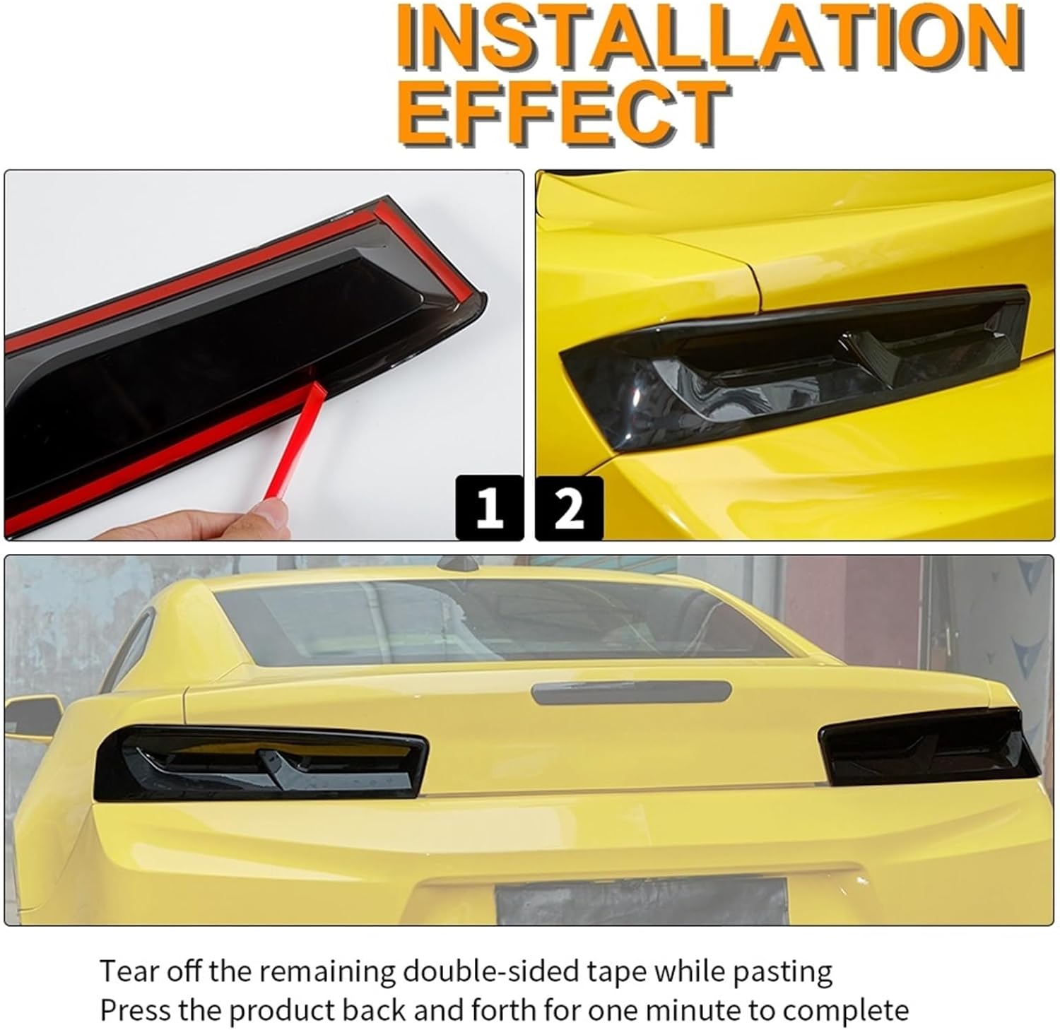 Black Rear Tail Light Lamp Taillight Decoration Cover Compatible For Chevrolet Camaro 2016 2017 2018 Car Exterior Accessories