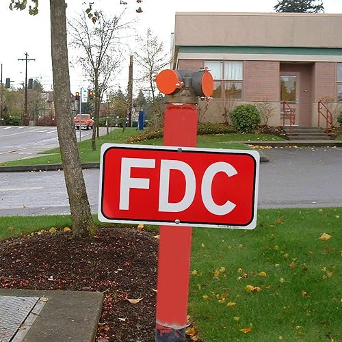 Miniatura 6 de 2-Pack de carteles FDC señal de conexión del Departamento de Bomberos 12 x 6 040 señal reflectante de aluminio libre de óxido de aluminio-UV