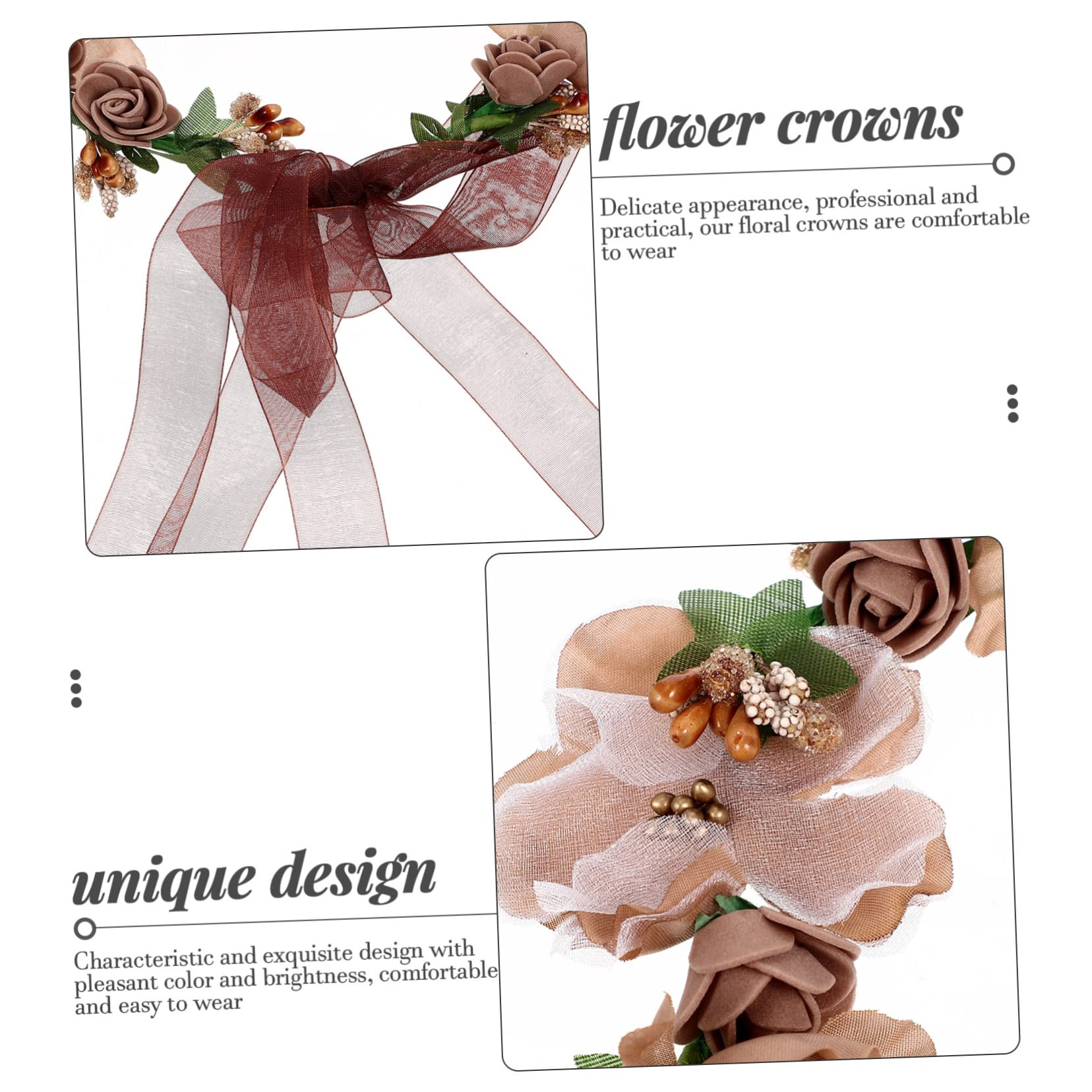 Beaupretty 5piezas Diadema Floral Para Novia Tocado De Boda Accesorio Elegante Para Ceremonias Para Fotografía y Eventos Especiales