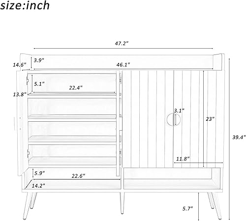 Miniatura 2 de JEJEGORICH Armario de zapatos con 4 puertas de 11 niveles, zapatero moderno de madera independiente para zapatos, organizador para entrada, pasillo