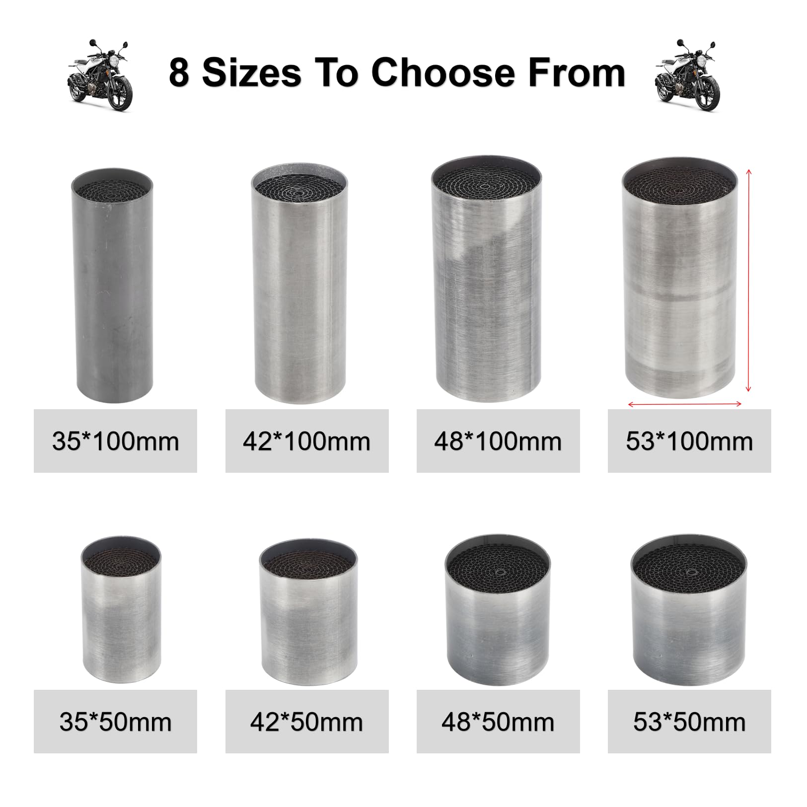 Catalyseur Universel de Tuyau d'échappement de Moto d'acier Inoxydable Résistant de Tuyau de Lien Catalytique (42 * 100mm) catalyseur Moto catalyseur Moto 42 mm Katalysators