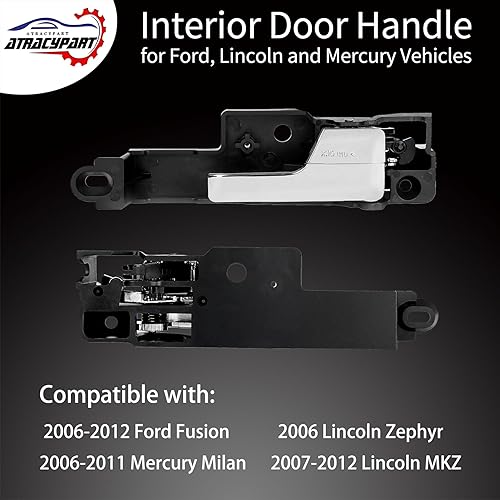 Miniatura 3 de Manija de puerta interior (4 piezas) delantera trasera izquierda y derecha Compatible con Ford Fusion 2006-2012, Lincoln MKZ 2007-2012, Mercury
