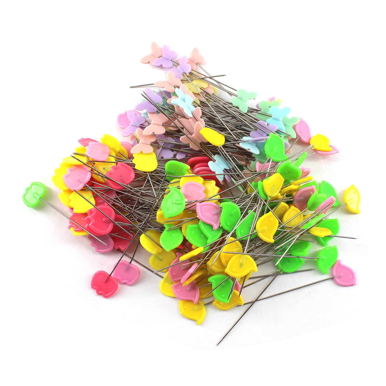 300 Spille Da Cucito Colorate Con Testa A Farfalla E Fiore, 5,5 Cm, In Acciaio, Per Sartoria E Fai Da Te - 4