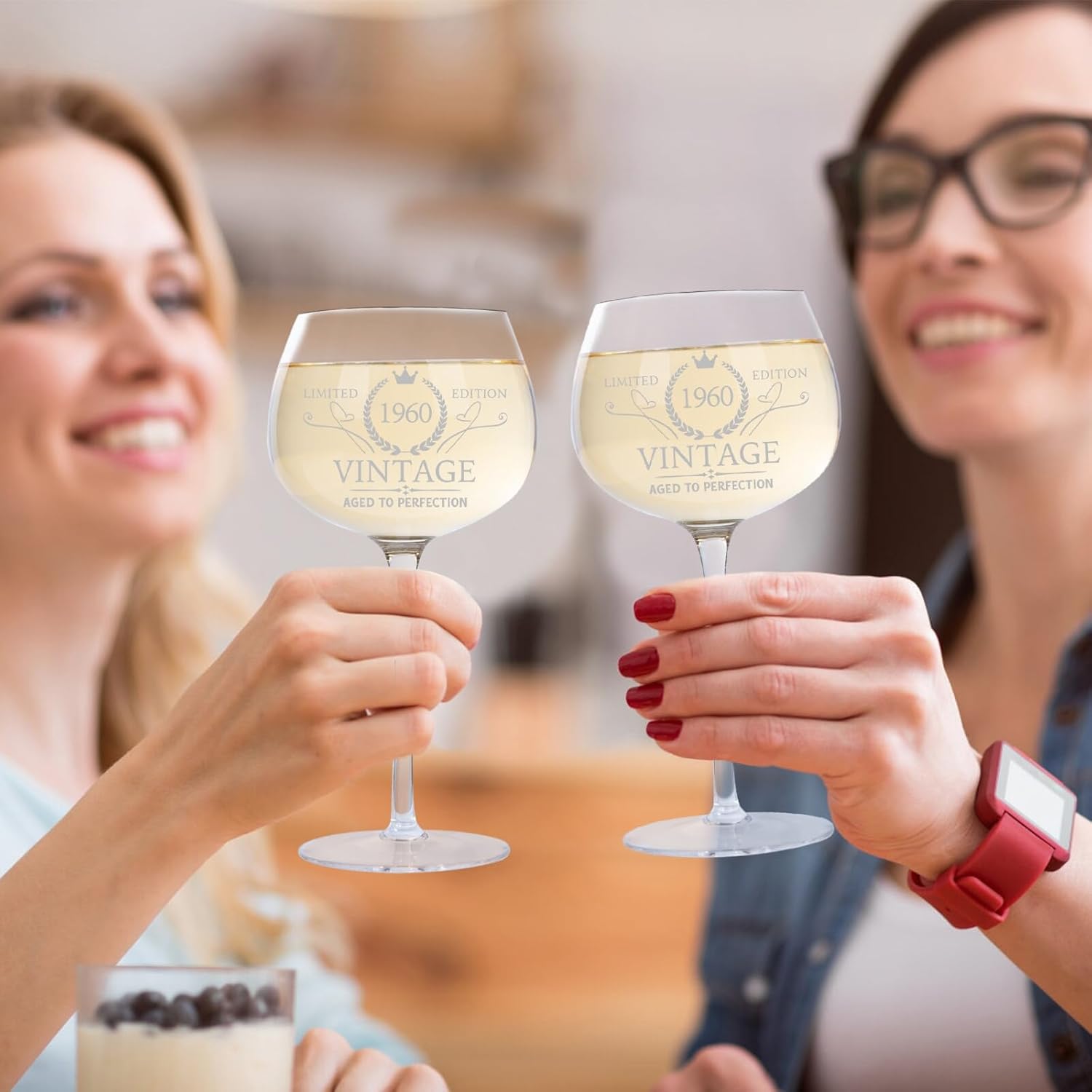 66th Birthday Gifts for Women, Best Gifts for 66 Year Old Woman, Vintage 1960 Engraved 66th Wine Glass, Unique 66 Year Old Birthday Decorations for Women - Image 5