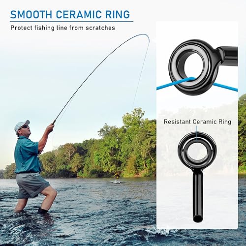 Miniatura 5 de THKFISH Kit de reparación de puntas de micro caña, 70 piezas de 10 tamaños de tubo de diámetro de tubo Kit de repuesto con caja