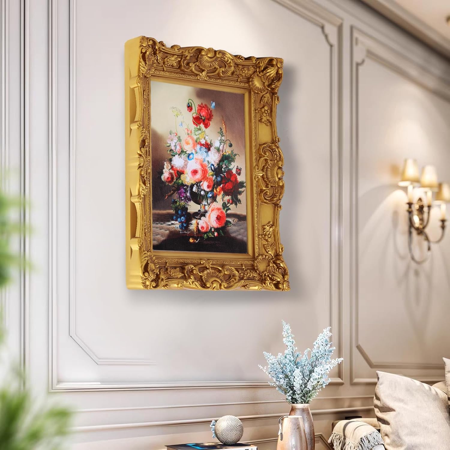 16x20 Vintage Gold Frames with Oil Painting - Vintage Wall Decor for Gallery Collage, Shatterproof Tempered Glass & Ready to Hang