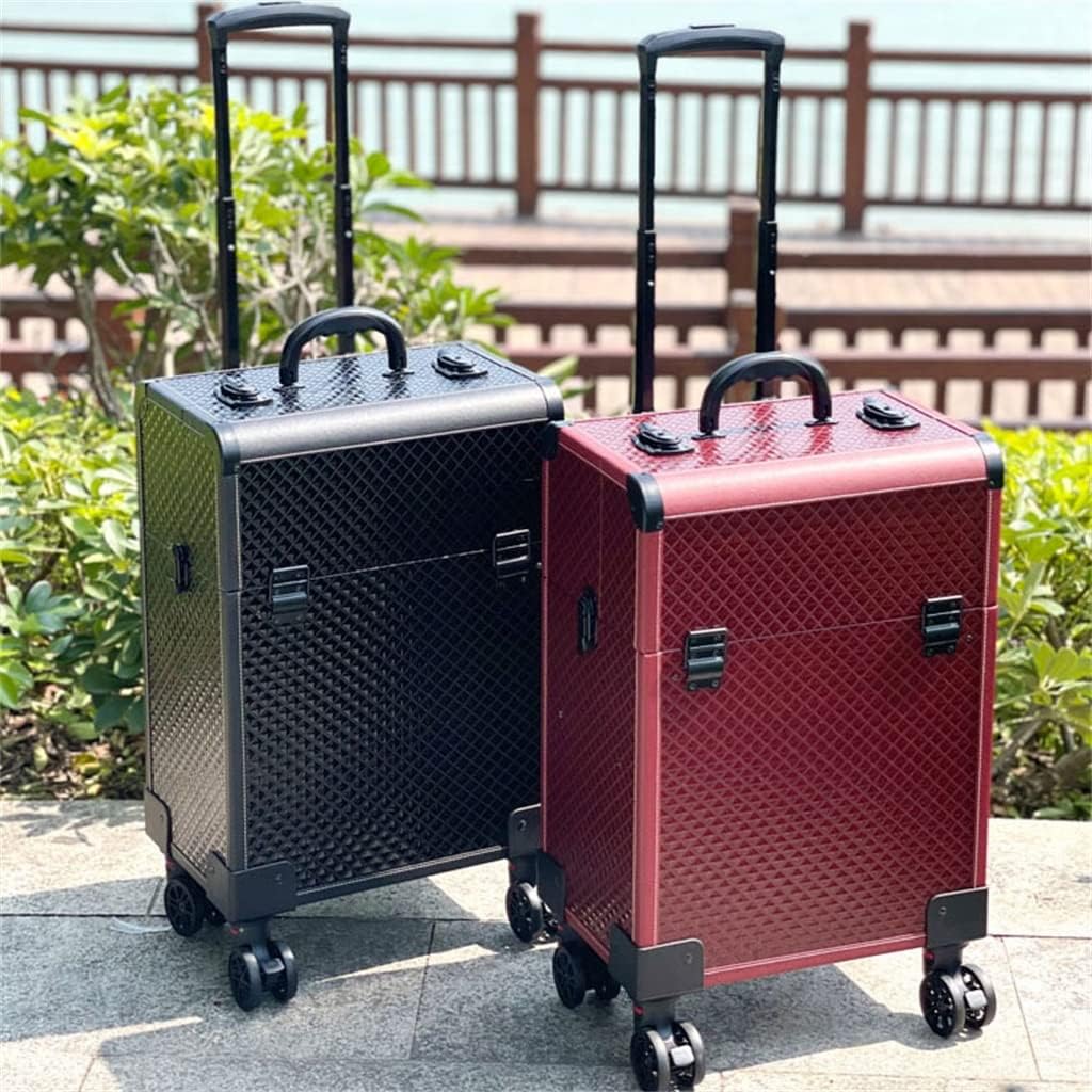 Ladies Makeup Suitcase With Wheels Large-capacity Storage Toolbox Professional Manicure Travel Trolley Case(D) image 4