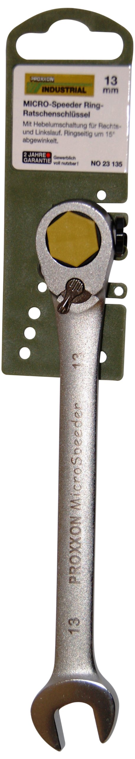 Proxxon 23135 Clé Plate à Cliquet Micro Combispeeder, Gris, 13 mm