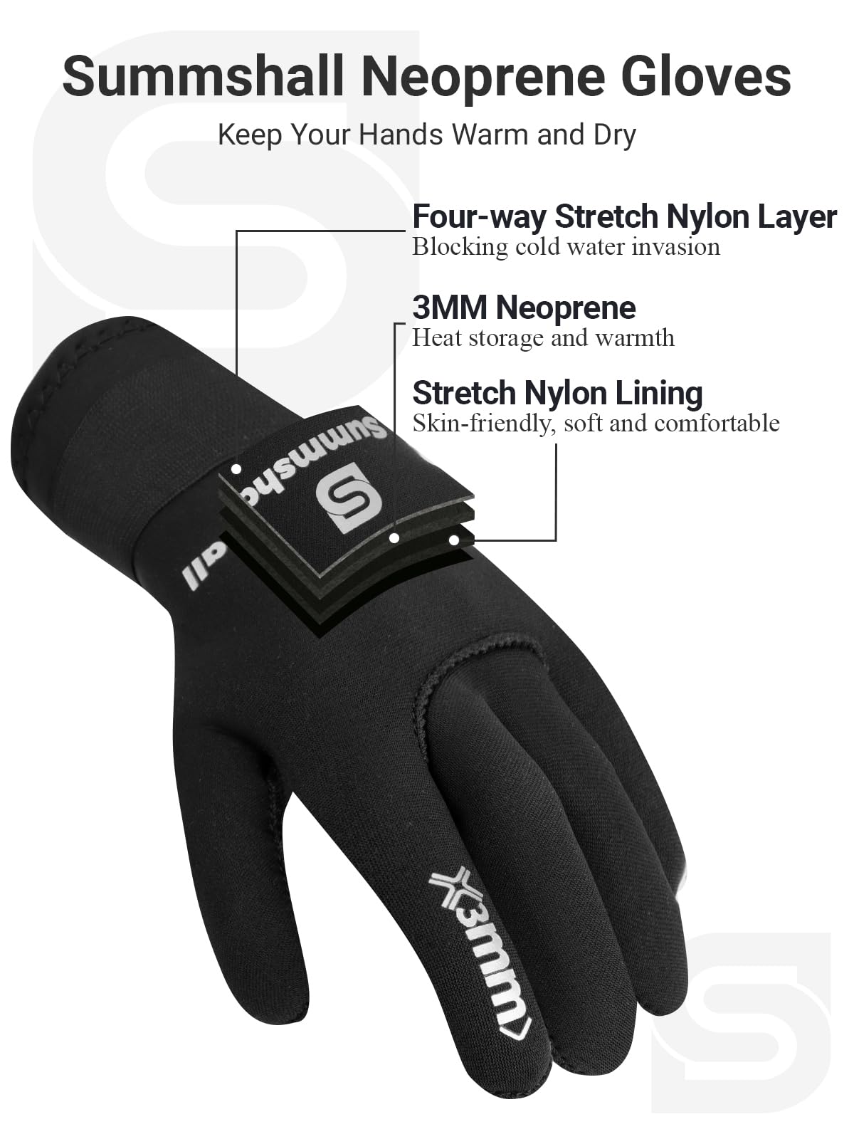 Rękawice neoprenowe 3 mm, wodoodporne, termiczne, antypoślizgowe, ciepłe, dla mężczyzn i kobiet, wędkarstwo podwodne, surfing, rafting, kajakarstwo, nurkowanie