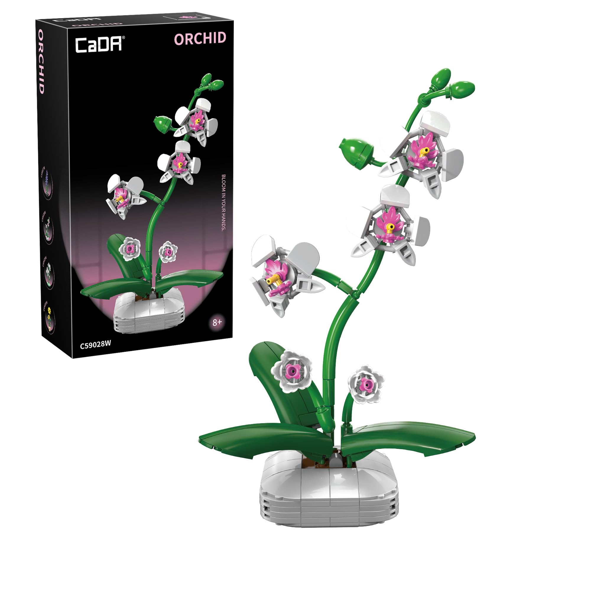 CaDA Orchid Flower Pot - 205 Pieces - Self-Build Brick Building Block Model C59028W