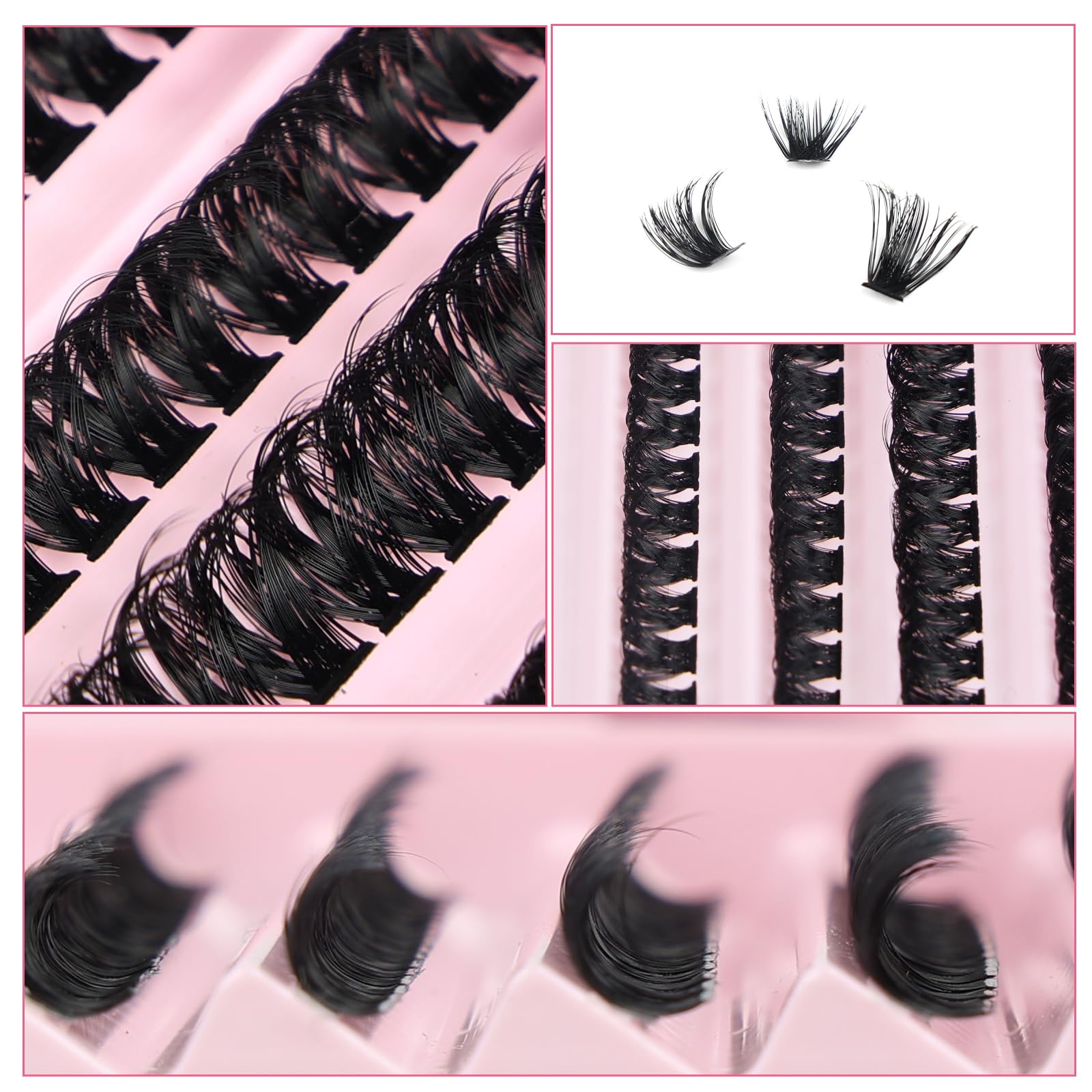 DIY Lash Extension Kit,200pcs Lash Clusters Individual Lashes Eyelash Extension Kit D Curl Volume Cluster Eyelashes with Lash Bond and Seal and Lash Tweezers,Application at Home Lash Extension Kit(80D - Image 4