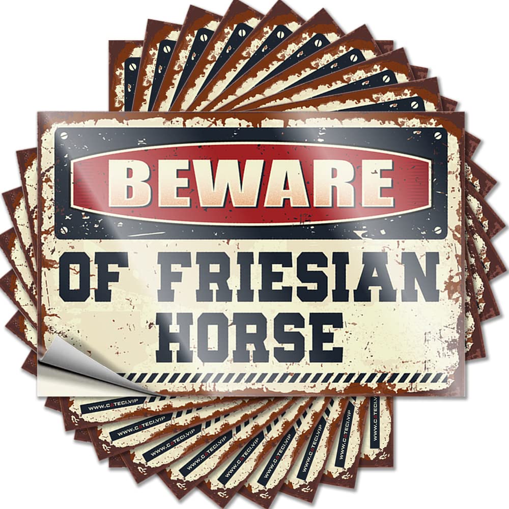 Fzfn Boys Colour Decals Birthday Easy Apply | Beware Of Friesian Horse Rock Window Peel And Stick(8X12cm)