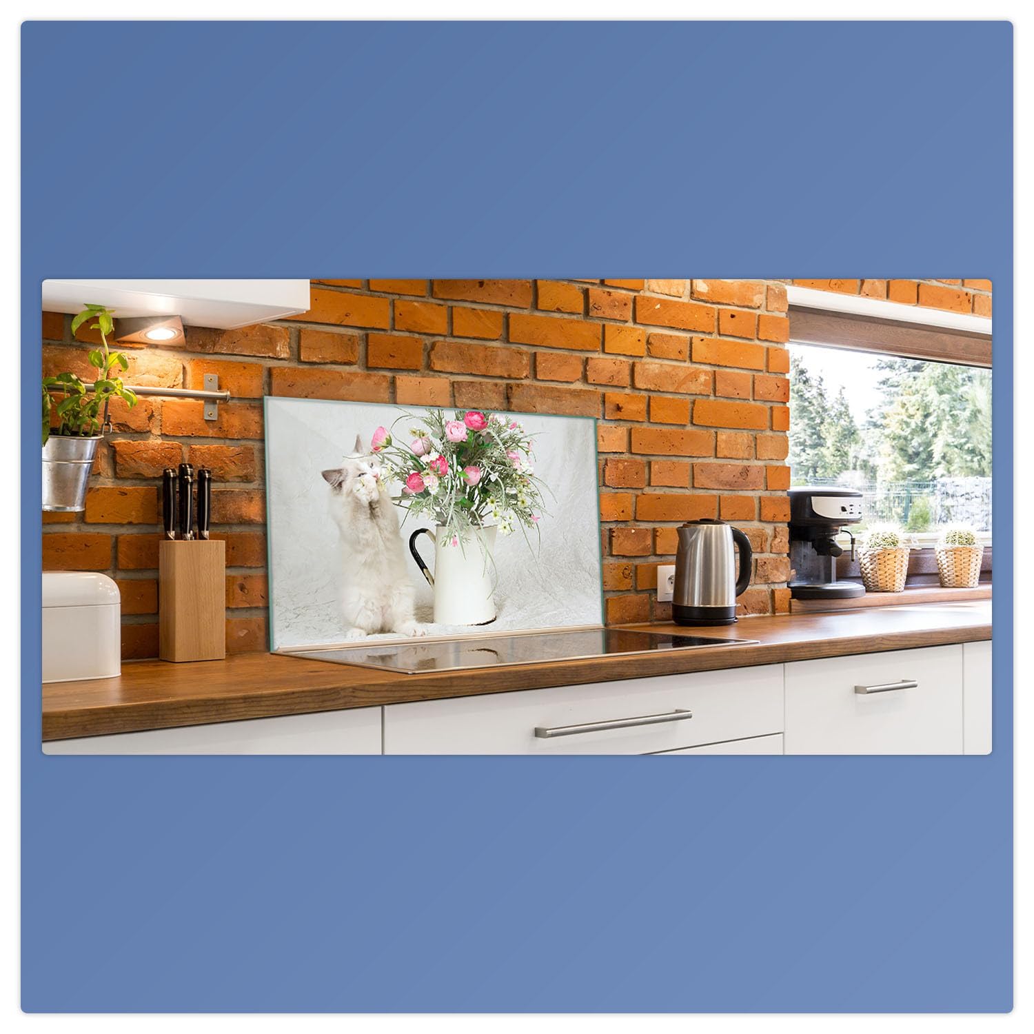decorwelt - Couvre-plaque de cuisson en cĂ©ramique - Blanc - 90 x 52 cm - 1 piĂ¨ce - Universel - Protection contre les Ă©claboussures