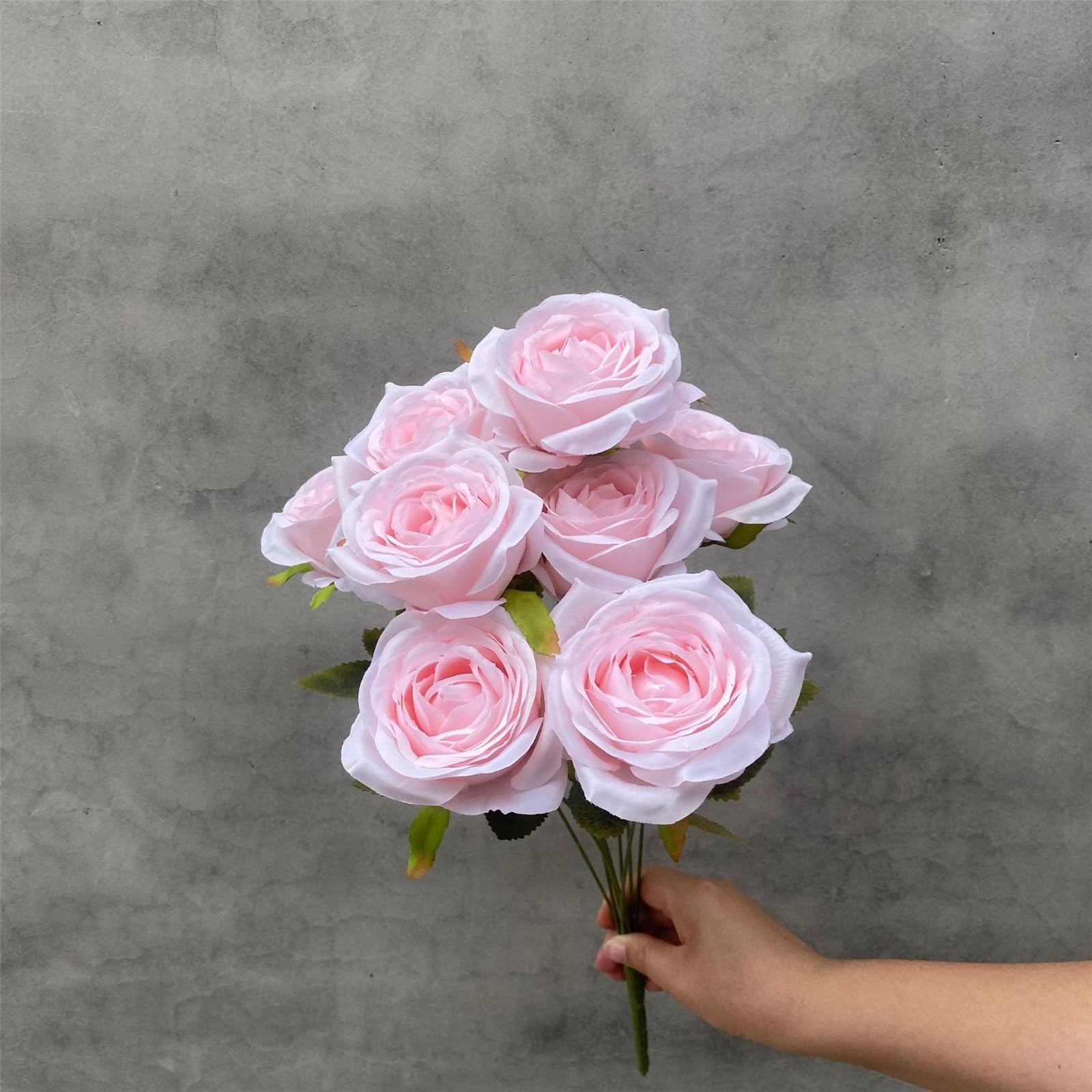 Rosa búlgara de simulación de 9 cabezas para decoración elegante del hogar
