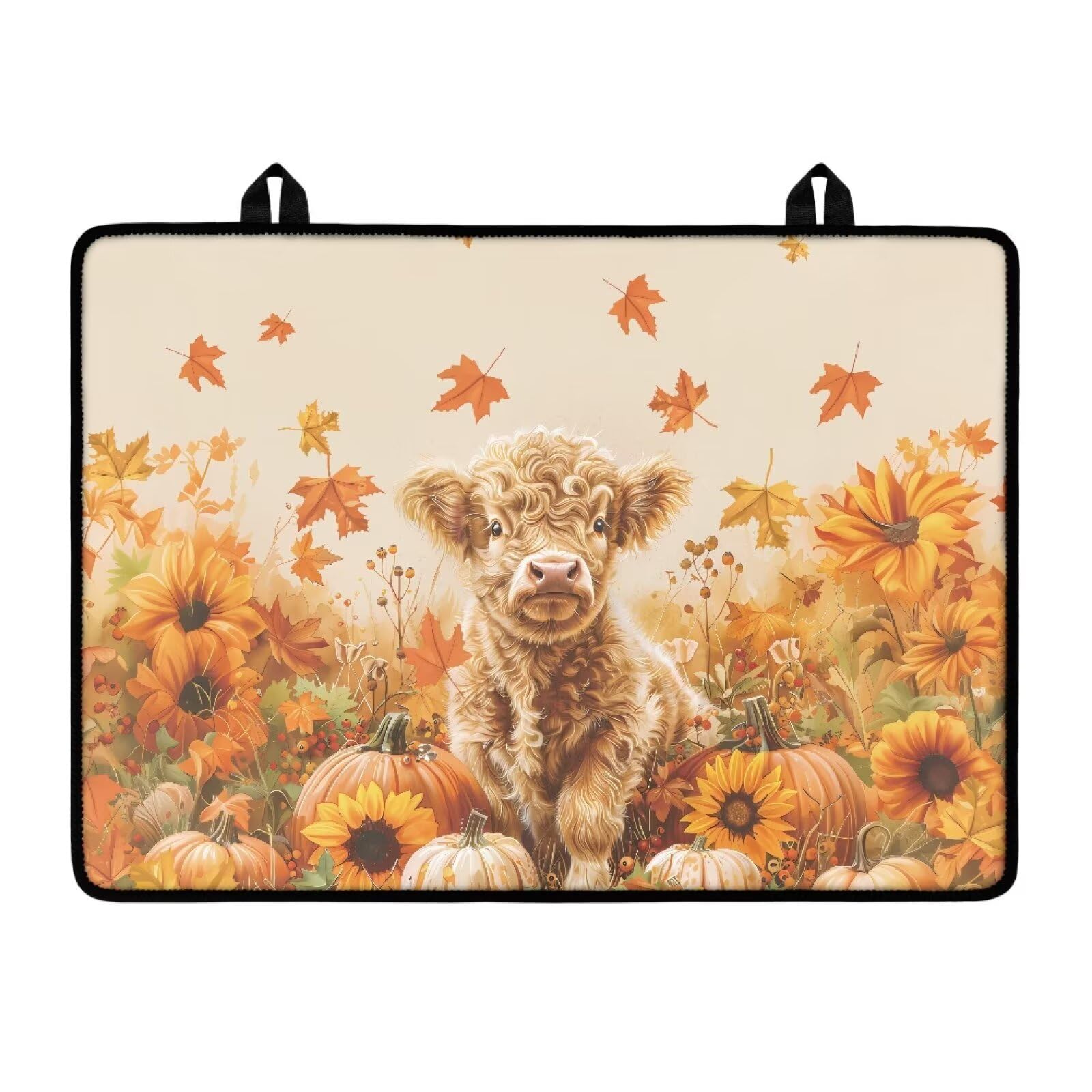 Cattle Sunflower Maple Electric Stove Guard Protector Folding Ceramic Stove top Cover 30x21 Inch Heat Resistant Mat Extra Large Dish Dry Mat for Kitchen Tanksgiving Day Decorations