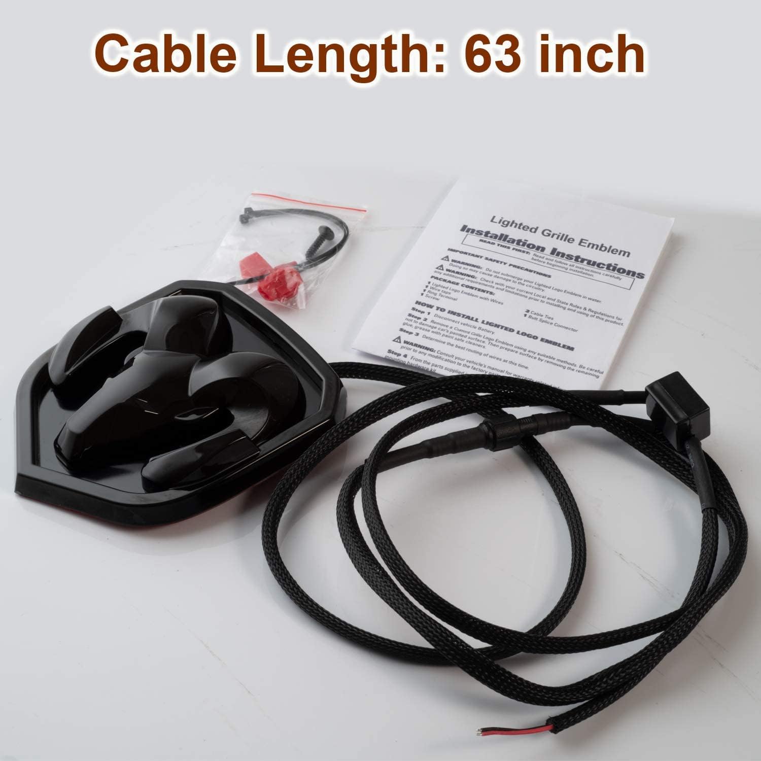 2009-18 RAM Lighted Grille Emblem,Black/Black