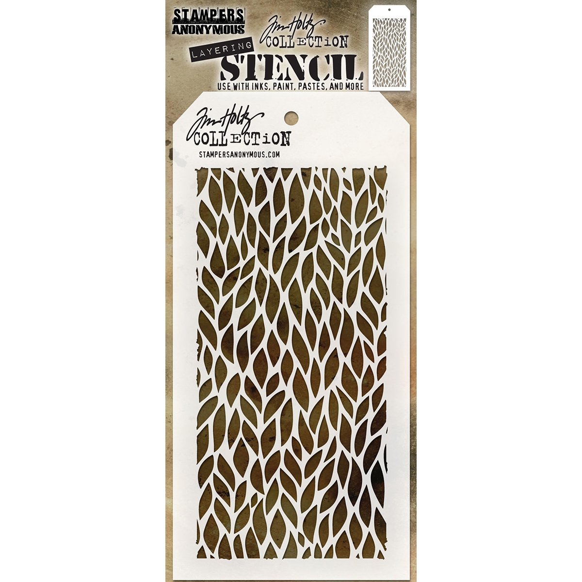 Art Gone Wild Tim Holtz Leafy Stencil, Transparent