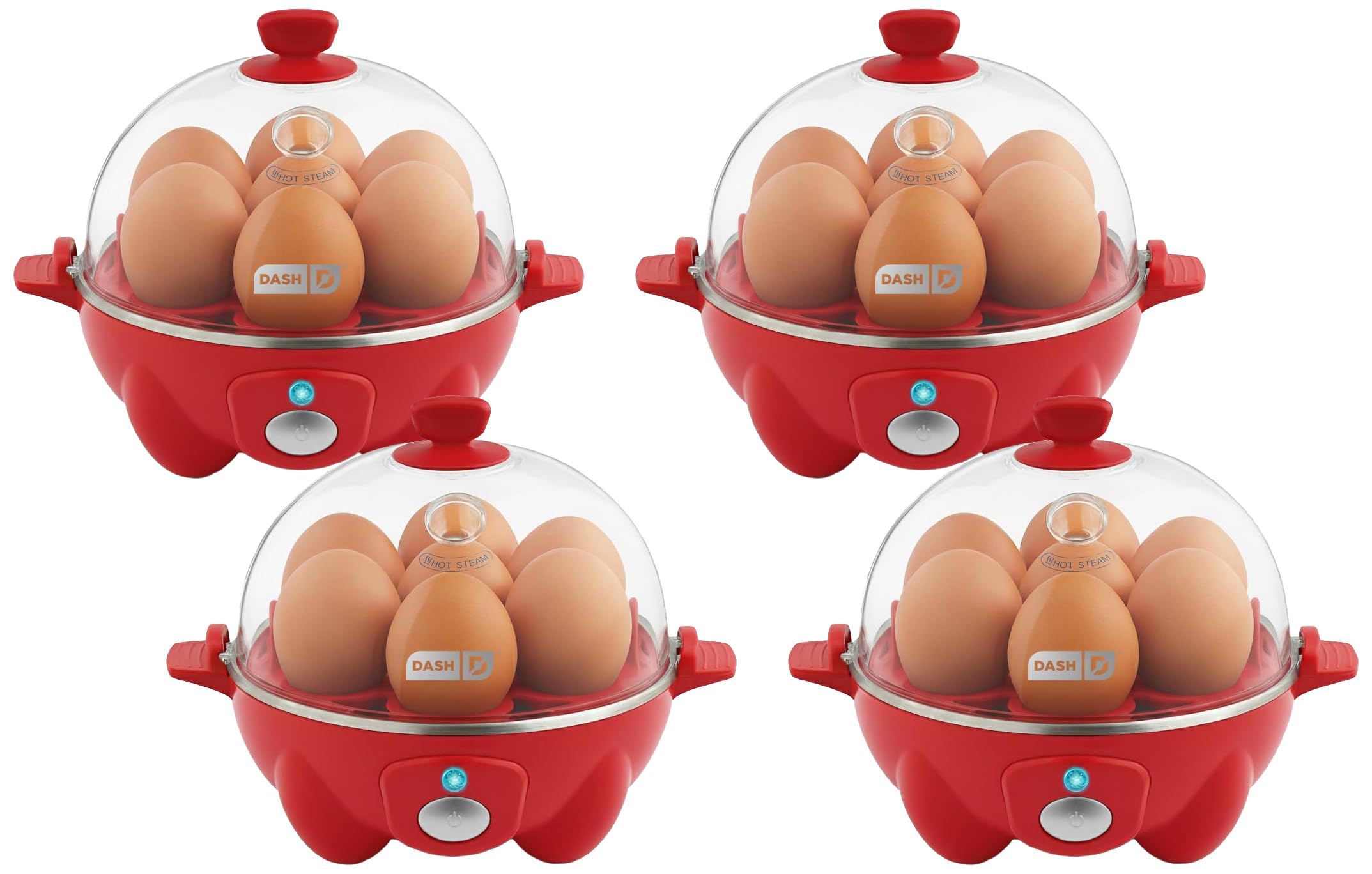 DASH Rapid Egg Cooker: 7 Egg Capacity Electric-Egg Cooker for Hard Boiled Eggs,Poached Eggs,Scrambled-Eggs,or Omelets.,(Pack of 4)