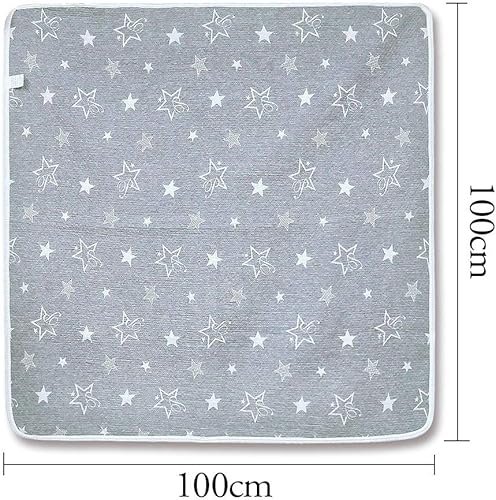 Miniatura 6 de Manta de algodón orgánico para niños y niñas, manta acolchada súper suave y cálida, manta hipoalergénica para cuna de bebé, 39 x 39 pulgadas, azul