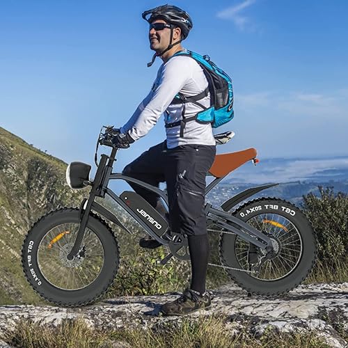 Miniatura 7 de JANSNO Bicicleta eléctrica de 20 x 4.0 para adultos con motor sin escobillas de 750 W, batería extraíble de 48 V 12.8 Ah, transmisión Shimano de 7