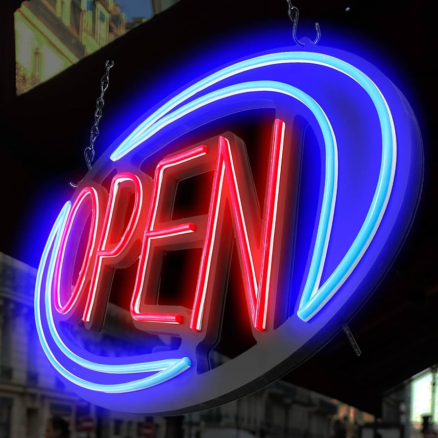 Open Signs for Business,80x40cm Large Bright Open Sign Neon