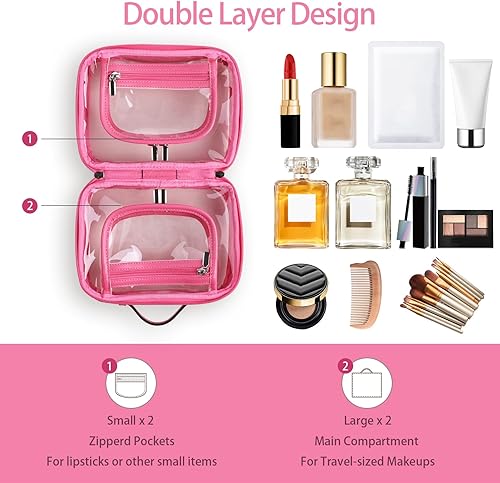 Miniatura 4 de Lychii Bolsa de aseo aprobada por la TSA, bolsa de viaje transparente para artículos de tocador líquidos, organizador de bolsas de cosméticos de