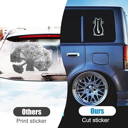 Miniatura 3 de 1 calcomanía decorativa de gato para limpiaparabrisas trasero de automóvil, 7.8 x 12.5 pulgadas, finamente tallada con lindos animales, mural de