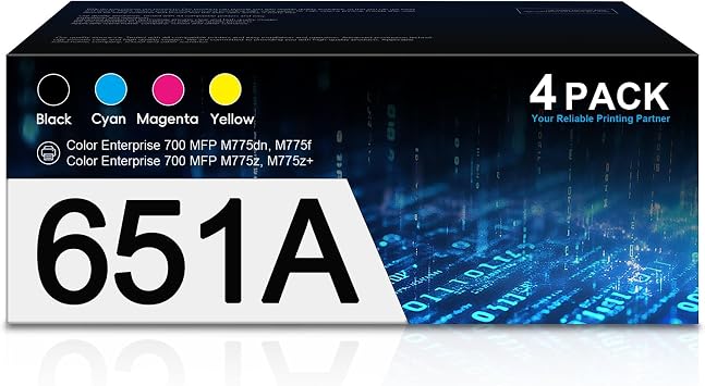 مجموعة خراطيش حبر 651A بديلة لحبر HP 651A CE340A CE341A CE342A CE343A متوافق مع طابعة Laser Enterprise 700 Color MFP M775dn M775f M775z M775zm M775z+ M775fm Ink4Packs،BK/C/M/Y